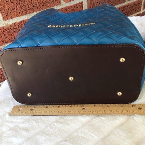 Dooney woven Barlow satchel basket weave embossed leather - Picture 8 of 16